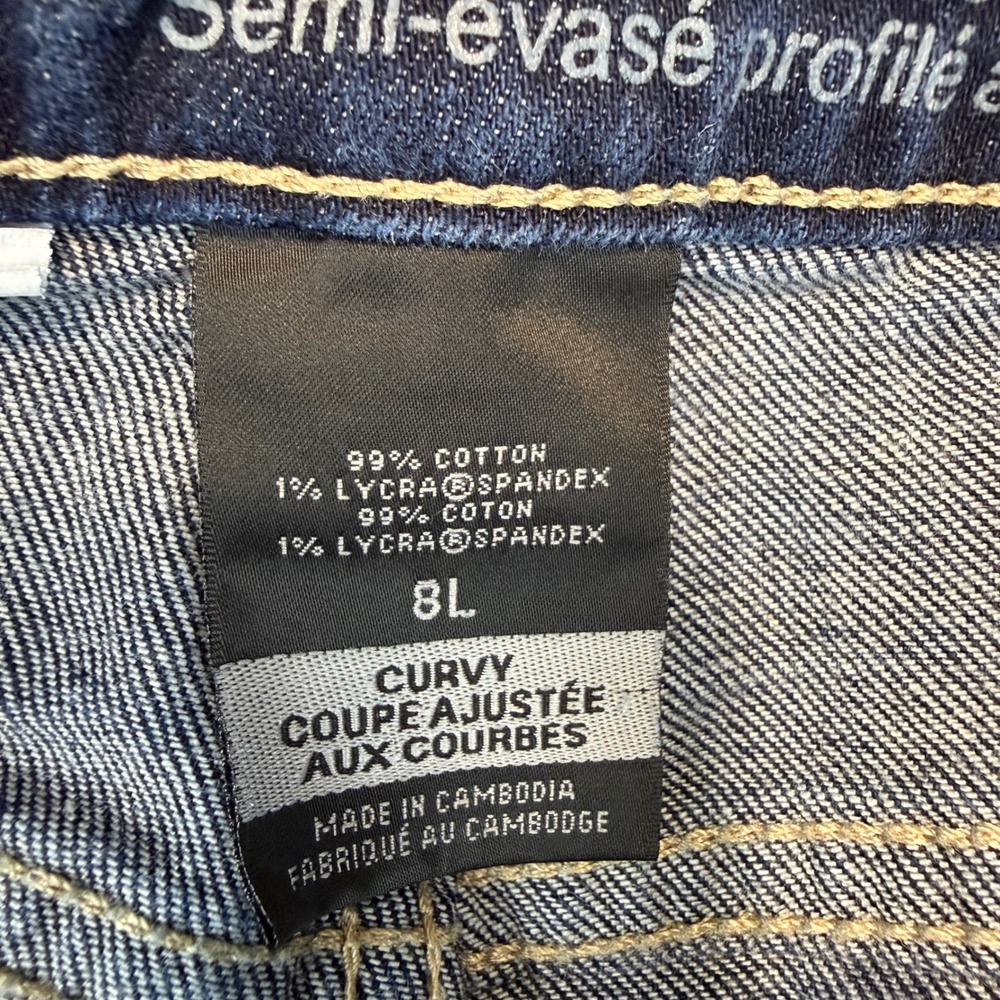 Mossimo Denim Womens Mid Rise Curvy Bootcut Jeans Dark Wash Blue Size 8L Long - Picture 4 of 9